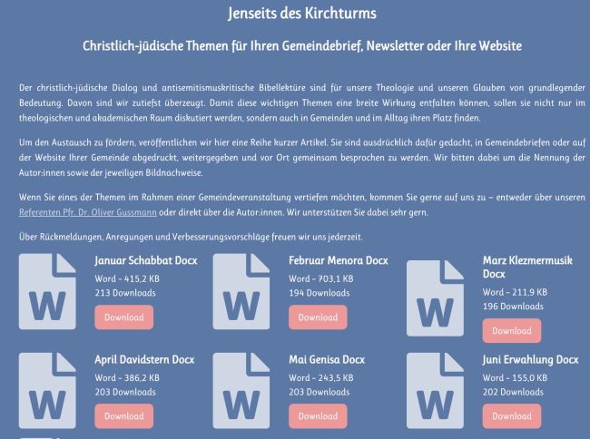Seite mit Downloads