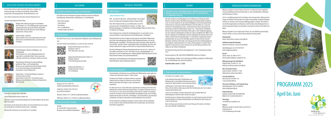 Überblick Infoteil Programmheft April bis Juni 2025